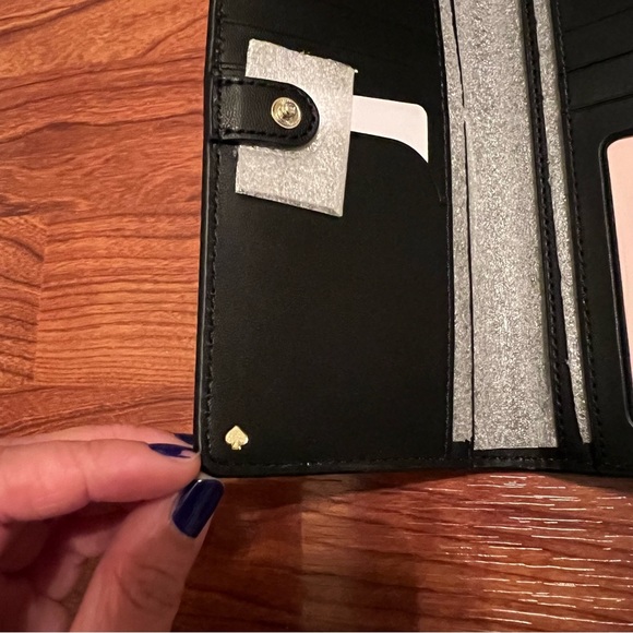 NWT Kate Spade Darcy Slim Bifold Wallet - Black & Cream - Picture 3 of 7